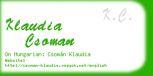 klaudia csoman business card